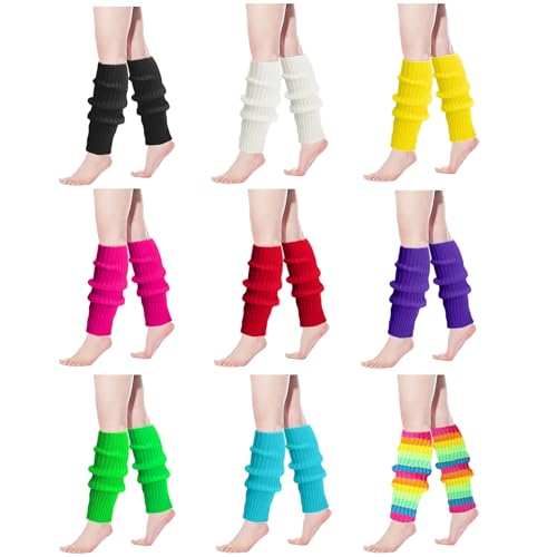 Image of 80s White Leg Warmers for Women - Winter Long Leg Warmers, 80s Outfit