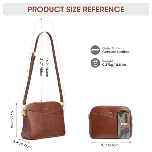 Image of Kattee Small Leather Crossbody Bags for Women, Trendy Purses Handbags Shoulder Bag, Genuine Leather Cross Body Bag for Woman