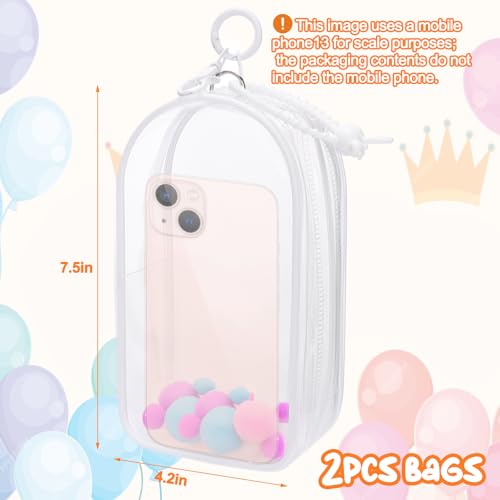 Image of Mity rain 2PCS Clear Collectible Display Bag with Keychain | Transparent Storage & Carrying Case for Mini Figures, Models, Blind Box Items 7.5Inches