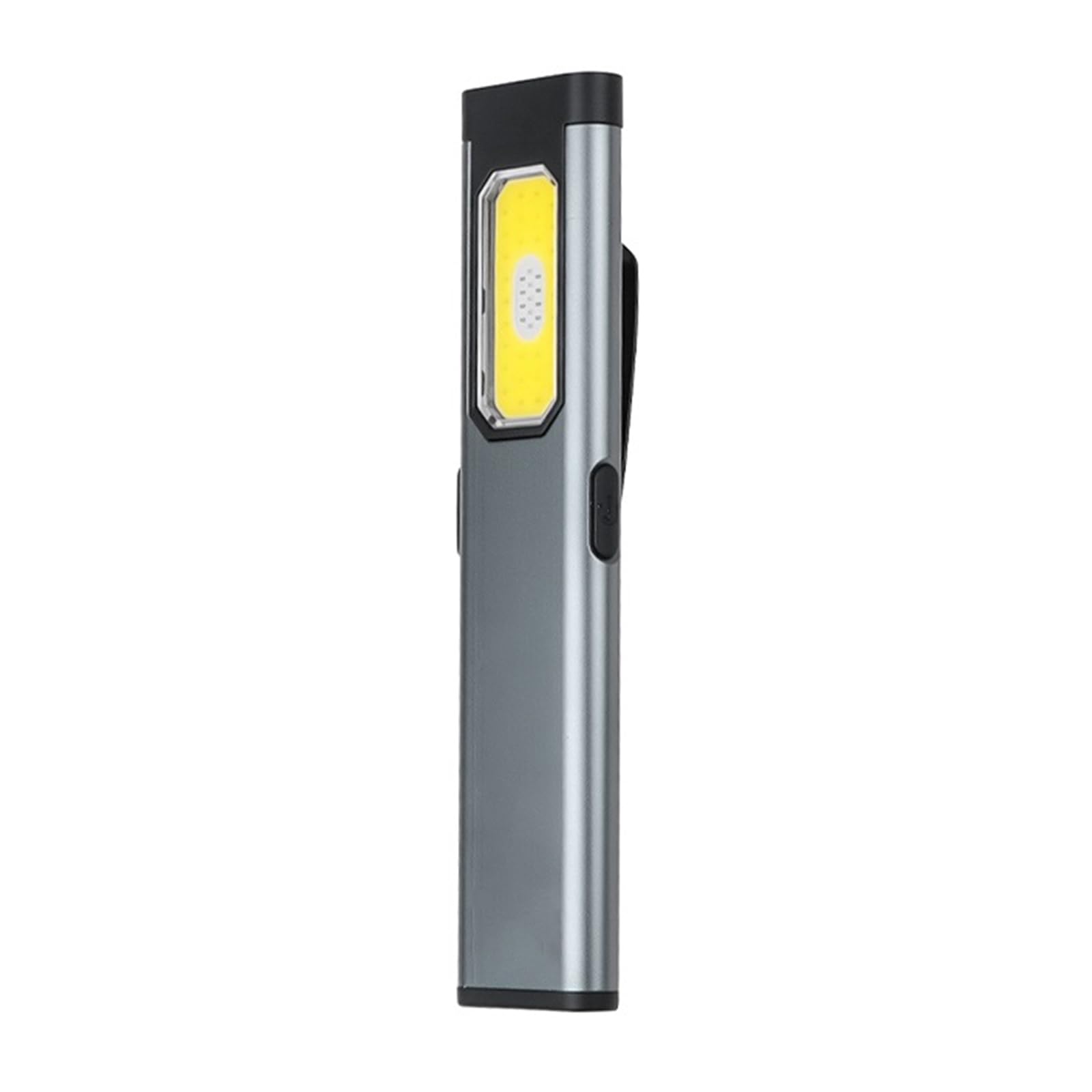 LED Flat Flashlight with Clip and Magnet 3 Modes 500-Lumen Pocket Lantern Flood Work Light for Mechanics Automotive Camping Emergency (Grey)