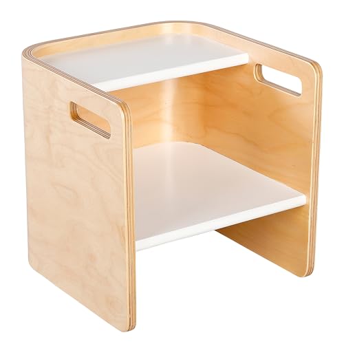 Image of ECR4Kids Bentwood Multipurpose Toddler Cube Chair, Montessori Furniture, Natural /White