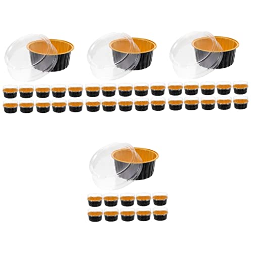 ViLLeX 25 ensembles Four Bébé Métallique Pudding Dôme Petit Ml Cuisson Décoration for Cuisine Jetable Muffin Wrapper Pratique de Boulangerie Ramequin Anniversaire Cuake Holders Mariage (Color : As Sh