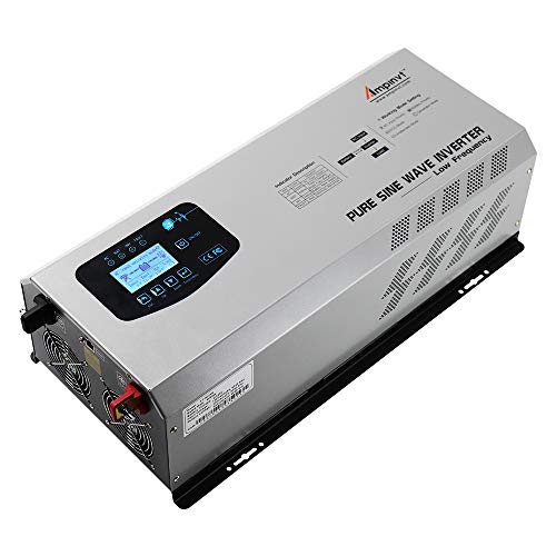 AMPINVT 6000W Peak 18000W Pure Sine Wave Power Inverter Charger DC 48V to 120V/240V AC Output Converter Off Grid Low Frequency Solar Inverter for Sealed Gel AGM Flooded Lithium Battery