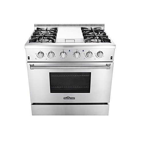 Thor Kitchen HRG3617U Gas Range, 36 in, Stainless Steel