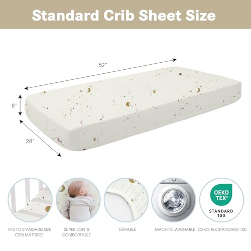 Image of Little Grape Land 4-Pack Fitted Crib Sheets,52x28 Microfiber for Boys Girls