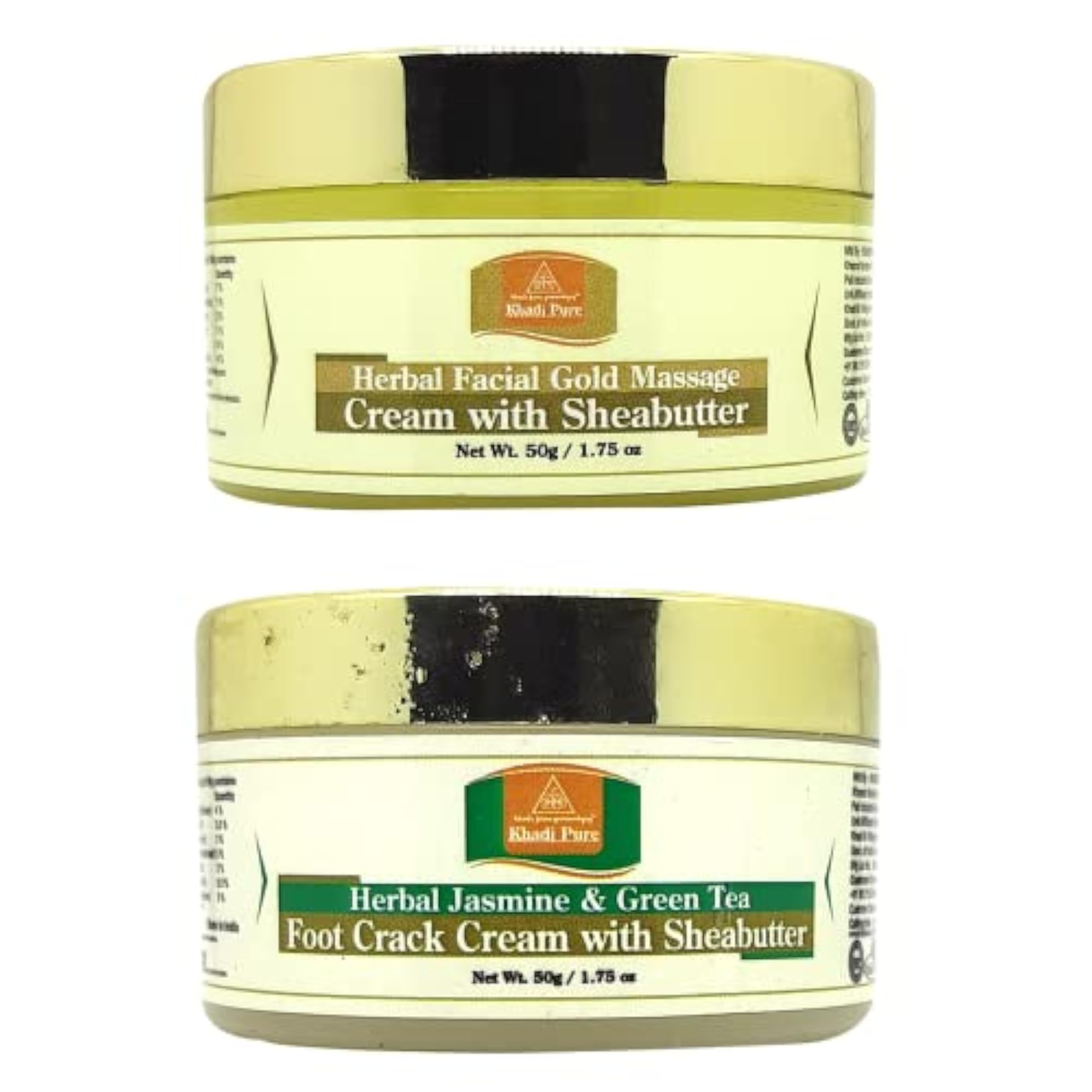 Facial Gold Massage Cream & Jasmine Green Tea Foot Crack Cream, 50 g Pack