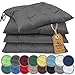 NatureMark 4er Set Stuhlkissen mit Bändern 40x40 cm – Gefüllte Sitzkissen, Outdoor & Indoor – Anthrazit Grau