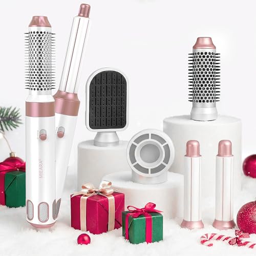 MIEARA 5 in 1 Blow Dryer Brush, Hair Dryer Brush & Hair Styler, Frizz-Free Hot Air Brush, Air Curler for Hair with Blowout Brush and Hair Brush Set for Fast Hair Styling, Drying & Curling for Women