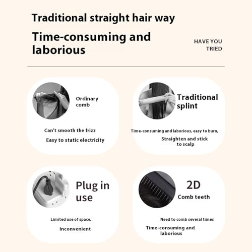 Cepillo alisador térmico profesional con temperatura ajustable y calentamiento rápido para alisar y cuidar el cabello, ideal para viajes miniatura 3