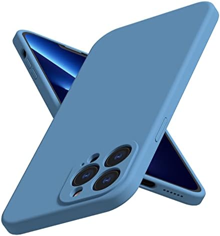 ABITKU Compatible with iPhone 13 Pro Max Case 2021, Liquid Silicone Gel Rubber Full Coverage [with Camera Protection] Phone Case for iPhone 13 Pro Max 6.7 inch (Blue)