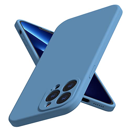 Abitku Compatible With Iphone 13 Pro Max Case 2021, Liquid Silicone Gel Rubber Full Coverage [With Camera Protection] Phone Case For Iphone 13 Pro Max 6.7 Inch (Blue) #TOP1