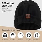 sportvibe Knit Cuffed Beanie for Men and Women, Stretchy Soft Warm Daily Cuffed Unisex Winter Fisherman Hats, Gifts for Women/Men/Him/Dad,Black - Image 6