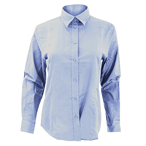 Kustom Kit Ladies Oxford Shirt with Fused Collar, Light Blue, Size 18