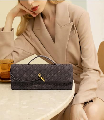 Trendy Woven Evening Clutch Purses Women Underarm Shoulder Handbag Cute Satchels Crossbody Purse PU Leather Wallet2