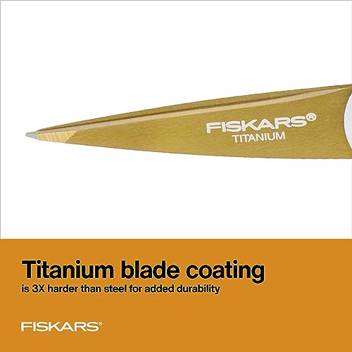 Fiskars Premier No. 5 Easy Action™ Micro-Tip® Tesoura de titânio - Tecido de aço inoxidável e tesour