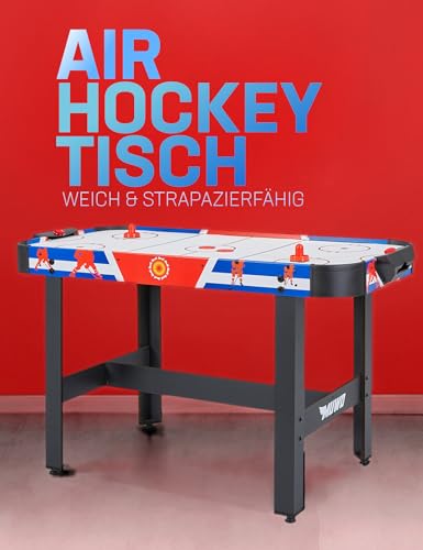 MUWO Air Hockey Tisch 122x61x79 cm, Torzähler, inklusive 2 Pucks und 2 Pusher, Harte, robuste Kunststoffbanden – Bild 4