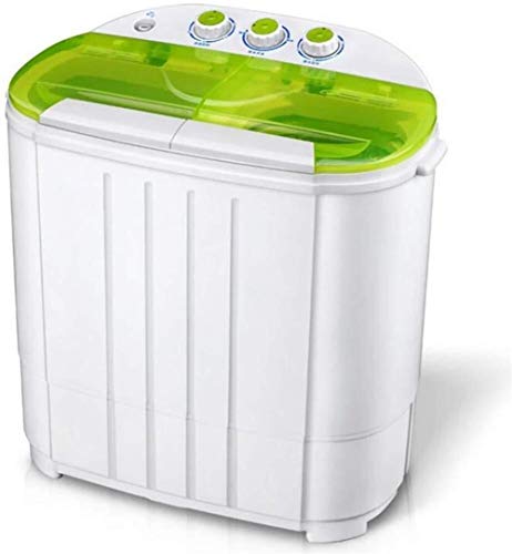 QUZHCP Tragbare Waschmaschine, Mini Twin Tub Waschmaschine (3.6kg Waschen + Trocknen 3kg), Tragbare & Compact Washer Wäscheschleuder, Abfluss Gravity