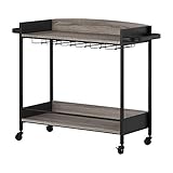 South Shore Cart, Black and Weathered Oak