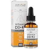 DR.MED.WAGNER Premium-Rezeptur: Hochdosierte 25mcg (1000 I.E.) Vitamin D3 und 20mcg Vitamin K2 (K2VITAL) als 99,7+% All-Trans MK-7 pro Tropfen. Langzeitvorrat mit 1000 Tropfen (30ml).