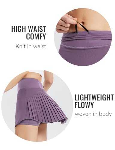 baleaf Women's Pleated Tennis Skirt Golf Skorts for Woman High Waisted Lightweight Athletic Shorts Pockets4