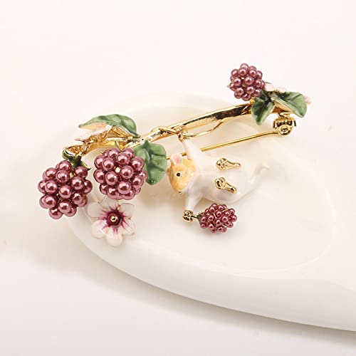 Fdcsyp Brooches For Women-Cute Hamster Mulberry Brooch Hand Painted Enamel Glaze Pin Accessories #TOP3