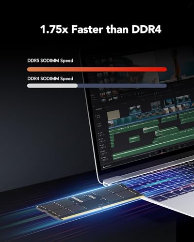 SODIMM RAM DDR5 24GB 5600 MHz Memoria Laptop, RAM Laptop DDR5 262-Pin, DRAM SO-DIMM per giochi ad alte prestazioni per Memoria Laptop/mini-PC Intel NUC, 1.1V, CL46-45-45-90 - RAM - Immagine 3