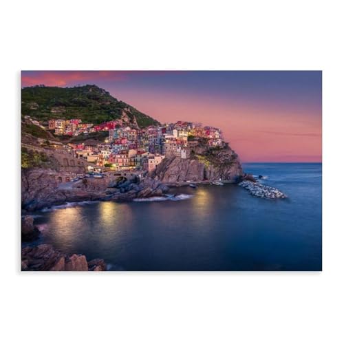 Toile Manarola Italie pour rompre la monotonie d'un mur vide de salon ou chambre