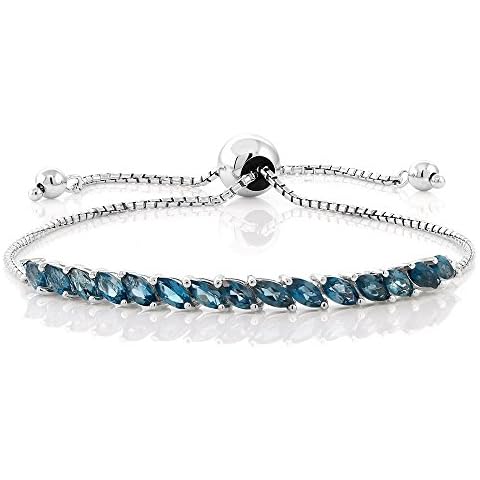 Gem Stone King 925 Sterling Silver Topaz Bracelet Cover