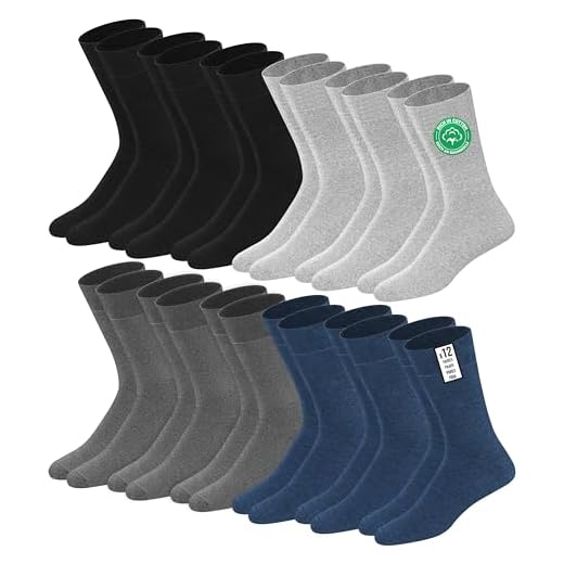 SOXCO Chaussettes pour Hommes Classiques en Coton 39-42 Multicolores, Lot De 12 Paires