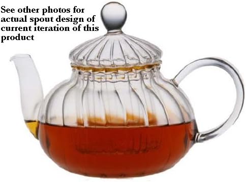 Glass Teapot with Infuser and Decorative Ribbed Design (700ml)