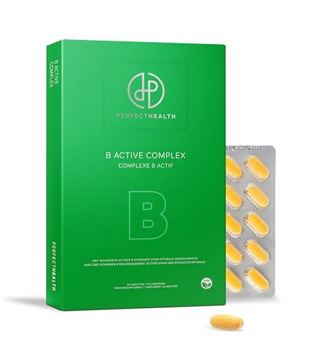 Perfect Health - Vitamine B Complex Bio - Énergie, Système Nerveux, Immunité & Concentration - 90 Comprimés Vegan - B1, B6, B12, B9 - Forme Active, Haute Absorption