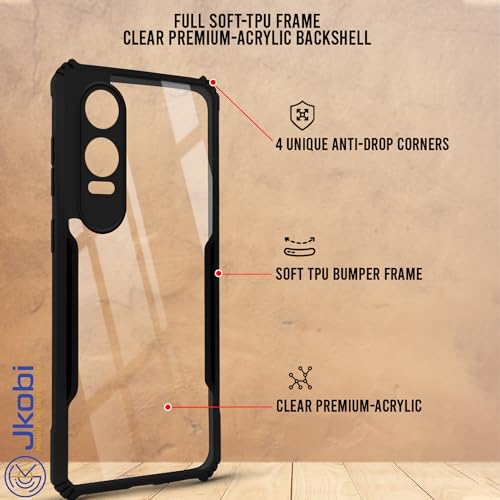Image of Jkobi Back Cover Case for OnePlus Nord CE 4 Lite (Shockproof with Polycarbonate Clear Panel | Professional Black)