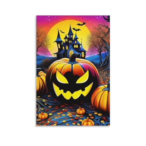 Calabaza Halloween cuadro en lienzo para decorar paredes vacias de salon y pasillos