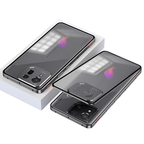 Akaraviku Rog phone 8�p�o���p�[ �A���~ ������ �N���A�w�ʃp�l���t �J���������Y�ی� ���O�t�H��8�p�P�[�X �����t���[�� �ϏՌ� Rog phone 8 pro�p���^���J�o�[(�O���[)