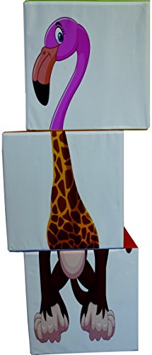 Preisvergleich Produktbild Eurokustik Würfelset Tiere Akustikschaumstoff Stoff Überzogen 40x40x40cm