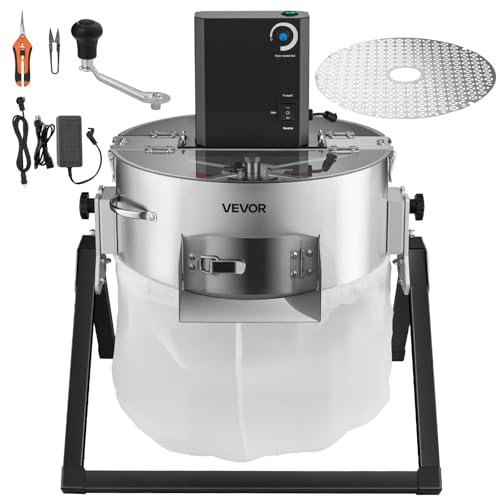 VEVOR Erntemaschine 2-in-1 Manuell & Elektrisch 370 mm Knospenschneider mit Edelstahlklingen Nass-Trocken-Hydrokultur-Schneidemaschine mit Trockenrost für Pflanzenknospen & Blumen