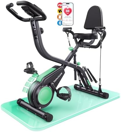 Toputure Bicicleta Estática 5 en 1 con App, Bici Estática Plegabl...