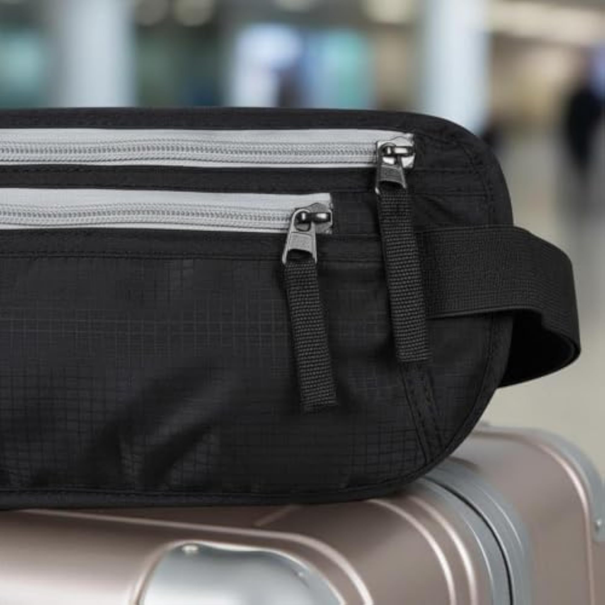 Water-Resistant Travel Document Holder Bag, Waist Pouch Khaki