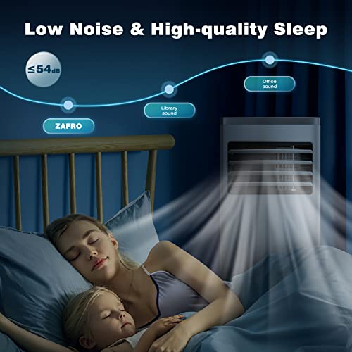 ZAFRO 10,000 BTU Portable Air Conditioners Cools up to 450 Sq.ft, Portable AC Built-in Cool, Dehumidifier, Fan Modes, Room Air Conditioner with Remote Control/Installation Kits, White