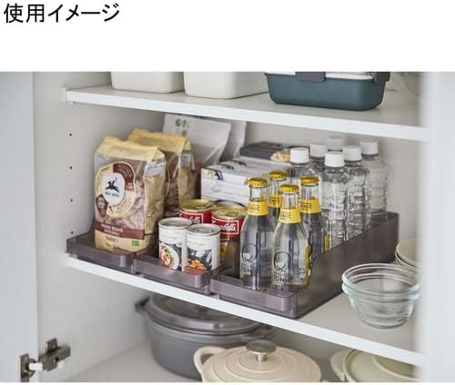 Yamazaki 5767 Refrigerator Can Stocker, Black, Approx. W 14.8 x D 5.5 x H 3.2 inches (37.5 x 14 x 8.2 cm), Tower Tower Refrigerator Storage, Can Be Used Without Waste Back