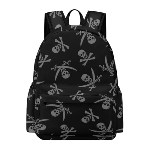 Kuquiuu Pirate Backpack for Women 17 inch Travel Casual Backpack Lightweight Waterproof Hiking Daypack