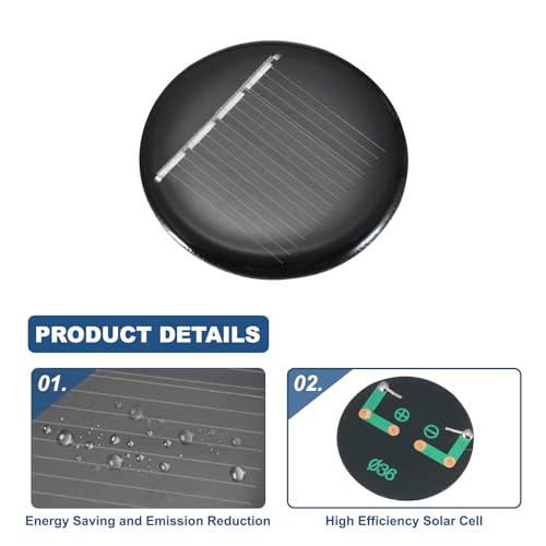 QUARKZMAN 10 Stück 2V 0.08W 0.04A Mini Solarpanel, Mikro Zellen Sonnenkollektor für Sonnenenergie, Heimwerken, DIY, Spielzeug, Akku-Ladegerät, 36x36mm