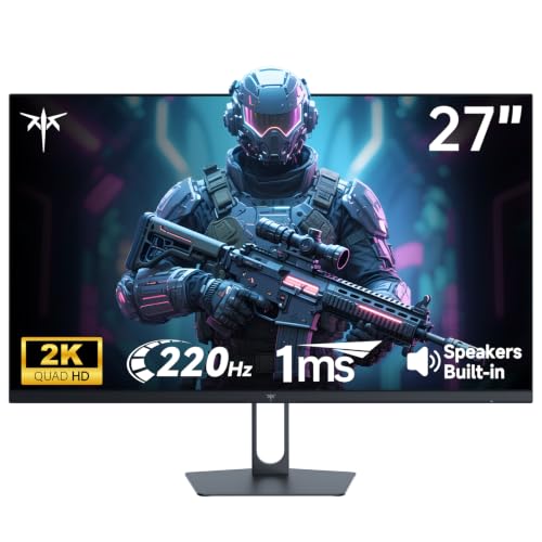 Image of KTC 27 Inch Gaming Monitor - 2K QHD 2560 x 1440 Monitor, Up to 210Hz & 1ms, Bulit-in Speakers, Adaptive Sync, HDR400, 131% sRGB, IPS Monitors Gamer with HDMI 2.0 x 2 & DP1.4 x 2, H27T22C-3