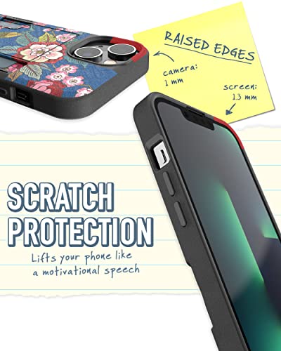 Image of Smartish iPhone 14 Wallet Case - Wallet Slayer Vol. 2 [Slim + Protective] Credit Card Holder w /Kickstand - Drop Tested Hidden Card Slot Cover Compatible w /Apple iPhone 14 - Flirty Flowers