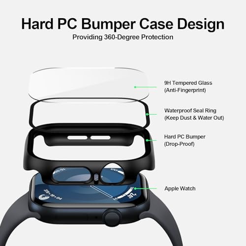 6 Pack Case with Apple Watch Screen Protector Series SE3/SE2/SE/6/5/4 44mm - image 2