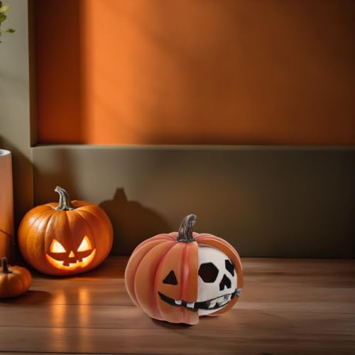 Calabaza y calavera de resina Toyvian adorno gótico resistente 8