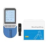 Axazcs Cholesterin-Testgerät, Multifunktionales Lipid-Messgerät-Set, 5-in-1 Für TC, TG, LDL, HDL, Blutfett-Tester Mit 25 Teststreifen, 200 Speicherplätze Für Messwerte, Schnelle Ergebnisse