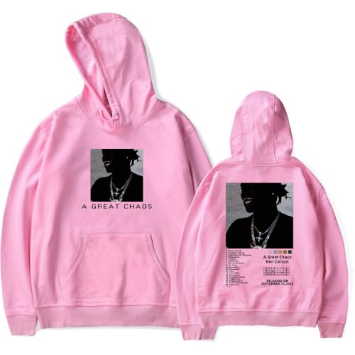 YUDI Ken Carson A Great Chaos Album Autumn/Winter Unisex Casual Print Loose Bottom Hooded Thin Versatile Coat Couple