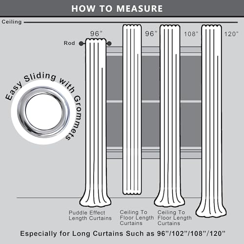 Image of Large Window Curtains for Living Room 2 Panels Grommet Thermal Blocking Light Blackout Very Extra Long Tall Curtains for High Ceiling Sliding Glass Door Loft Sunroom,120 Inch Full Length,Sage Green