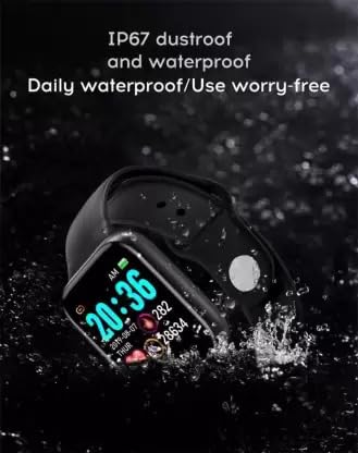 HypieT D20 Water Proof Bluetooth Smart Watch with Heart Rate Monitoring | D20 Smart Fitness Watch - Your Ultimate Companion for Health and Wellness | Waterproof Smart Watch for Men